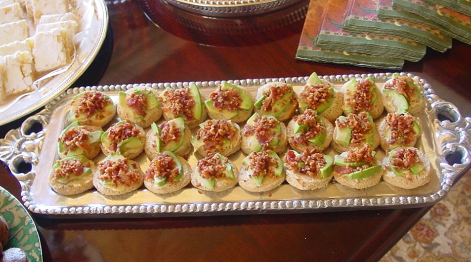 Avocado Canapes Stuffed With Goat Cheese