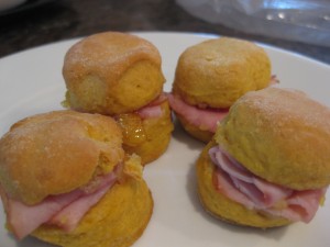 Sweet Potato Biscuits with Ham and Orange Marmalade