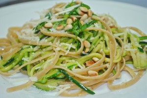 Zucchini Pasta with Pine Nuts