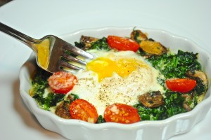 Spinach and Mushroom Baked Eggs