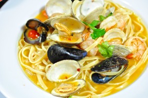 Shrimp, Mussels, Clams, and Linguini