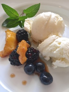 Buttermilk Ice Cream with Bourbon Peaches and Other Friends