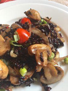 Forbidden Black Rice and Mushrooms