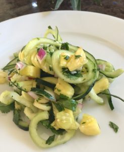 Cucumber Zucchini and Pineapple Salad