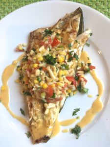 Redfish with Crab Maque Choux