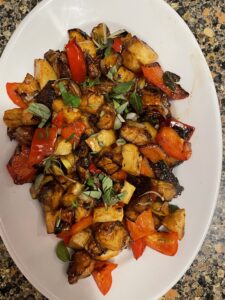 Eggplant, Potatoes and Peppers