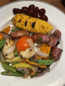 Tequila, Sausage and Vegetable Mixed Grill