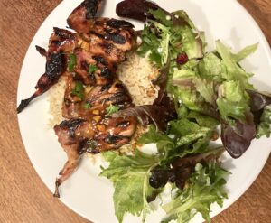 Asian Grilled Quail with Brown Rice