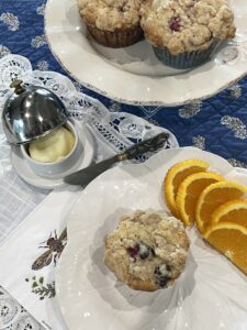 Streusel Topped Raspberry-Blackberry Muffins